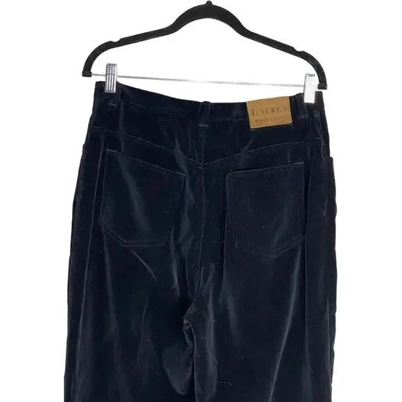 Lauren Ralph Lauren Womens Pants Corduroy High Rise Straight Leg Black Size 12P